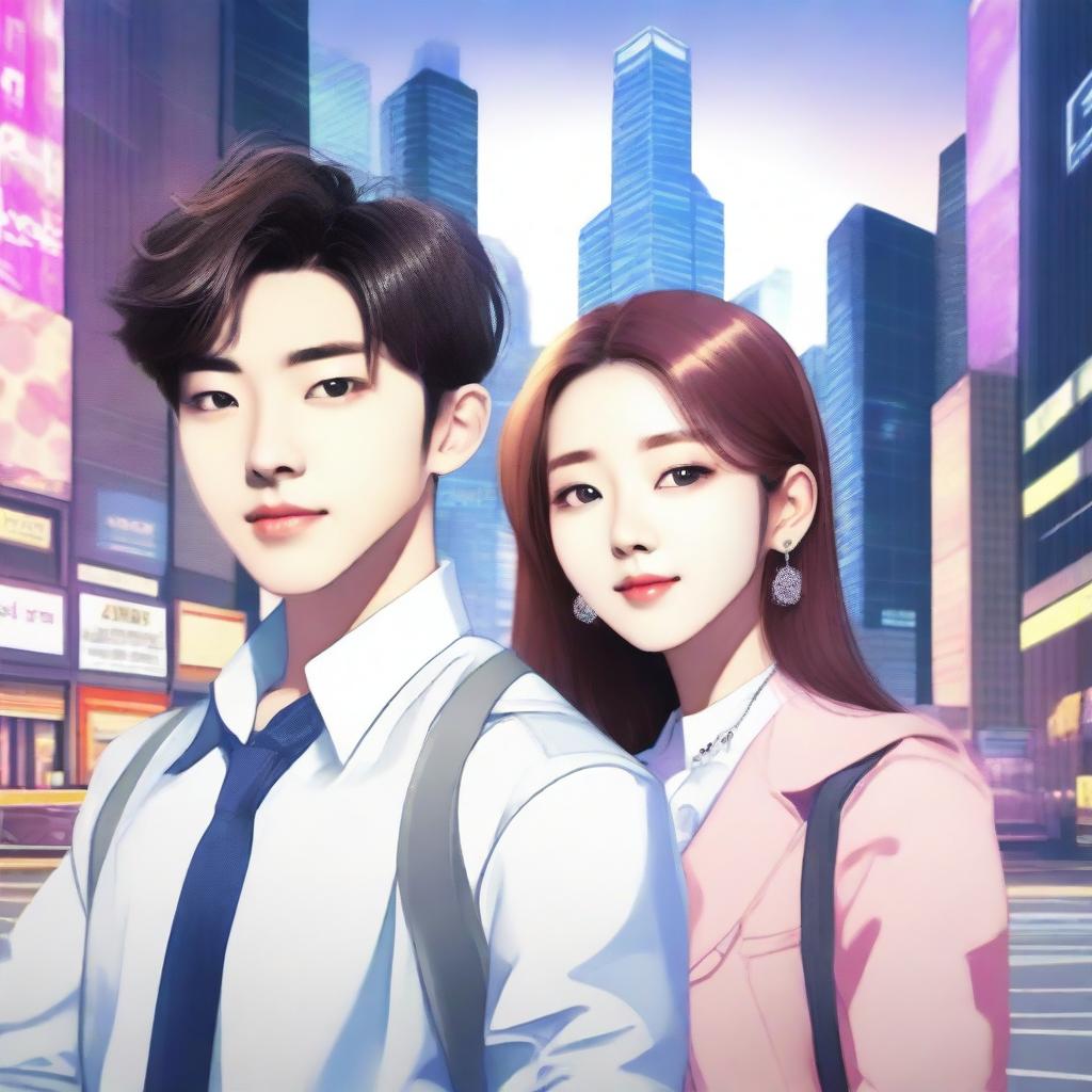 A Korean boy who is a K-pop idol and a Korean girl who is the daughter of an ambassador and a chemistry student