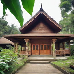 An old terminal in Aceh, Indonesia, featuring traditional Acehnese architecture with wooden structures and intricate carvings