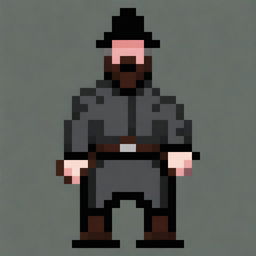 Create a 32x32 pixel art image of a traditional Cossack warrior