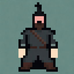 Create a 32x32 pixel art image of a traditional Cossack warrior