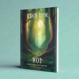 A captivating paperback book cover featuring a mysterious forest with a path leading to a hidden ancient temple