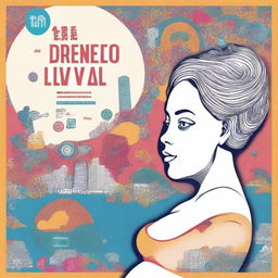 Design a captivating cover with the text 'Direito Previdenciário 100%' and an illustration of social security in the style of manga drawings