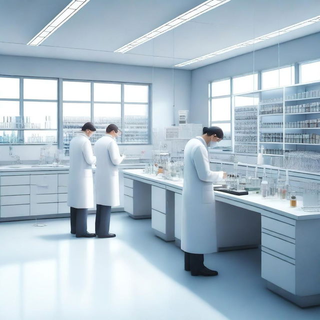 A detailed and realistic depiction of a modern scientific laboratory