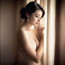 Create an image that captures a sensual and alluring atmosphere