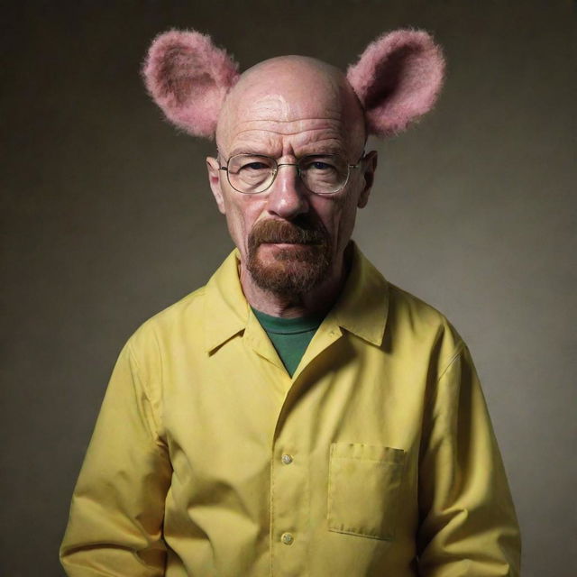 An alternate universe representation of Walter White from Breaking Bad, envisioned as a furry character. His new look maintains his recognizable traits but combines them with anthropomorphic animal features.