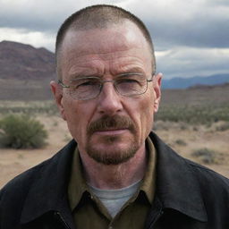 Walter White from Breaking Bad, embroiled in committing crimes. This scene illustrates his dark transformation, Seen amid the gritty, lawless atmosphere and chaotic environments typical of his illicit activities.