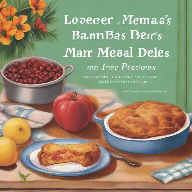 A cookbook cover with the title 'Lover and Mamaw's Best Loved Recipes and Meal Ideas' written by Gloria Beasley and Dawn Carr