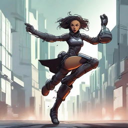 A female Wuthering Waves resonator character, equipped with a powerful gauntlet