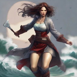 Create an image of a Wuthering Waves resonator, a female character who uses a gauntlet