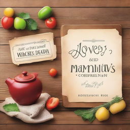 Create a charming book cover with the title 'Lovey and Mamaw's Best Loved Recipes and Meal Ideas' written by Gloria Beasley and Dawn Carr