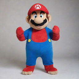 An adventurous twist on the iconic video game character, presenting Mario from Super Mario Bros. as a furry. His familiar red and blue attire is given a new spin with anthropomorphic animal features.