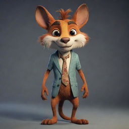 A stylized anthropomorphic animal character, typically known as a 'furry'. This character features human-like qualities, including expressions, speech, and upright stance, blended with the unique traits of an animal.