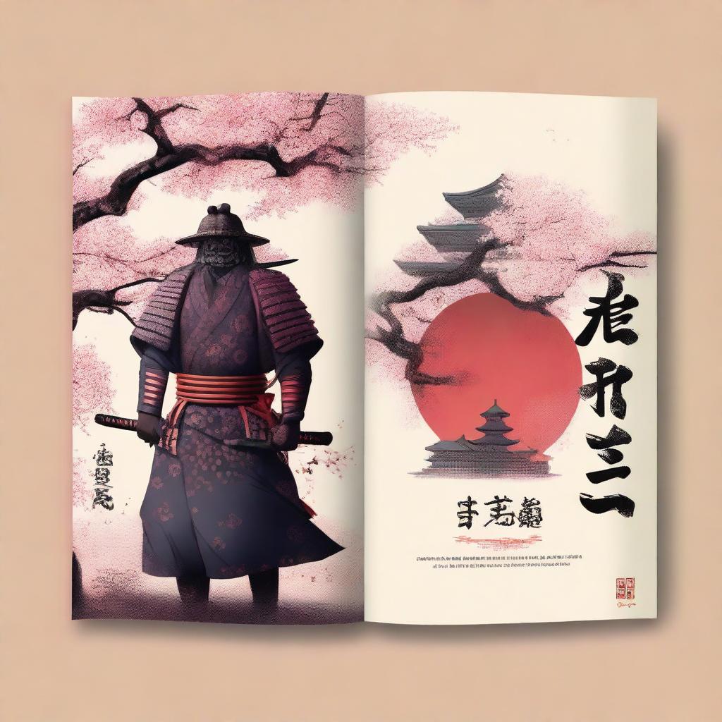 Create a perfect HD book cover for a book titled 'Japanese Samurai Era'