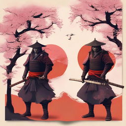 Create a perfect HD book cover for a book titled 'Japanese Samurai Era'