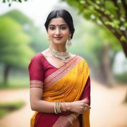 A beautiful Indian woman in traditional attire, showcasing the elegance and cultural richness of India