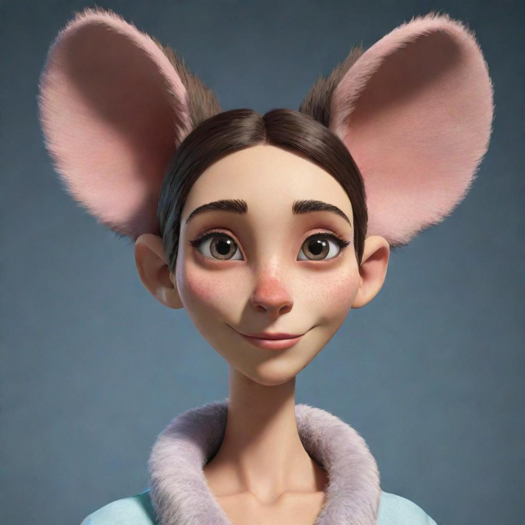 An anthropomorphic female 'furry' character distinguished by her unusually large ears. This character combines human features with those of an animal, her feminine features accentuated in the design.