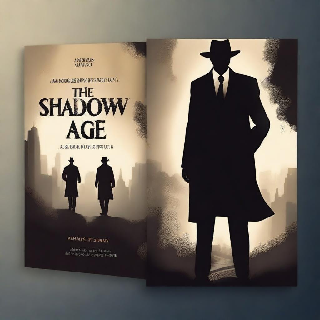 Create a book cover for a mystery thriller titled 'The Shadow's Age' by Anurag Tiwari