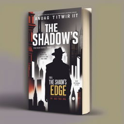 Design a mysterious book cover for 'The Shadow's Edge' by Anurag Tiwari, featuring a dark figure with glowing eyes, a night cityscape, and the tagline: 'Shadows hide but also reveal the truth