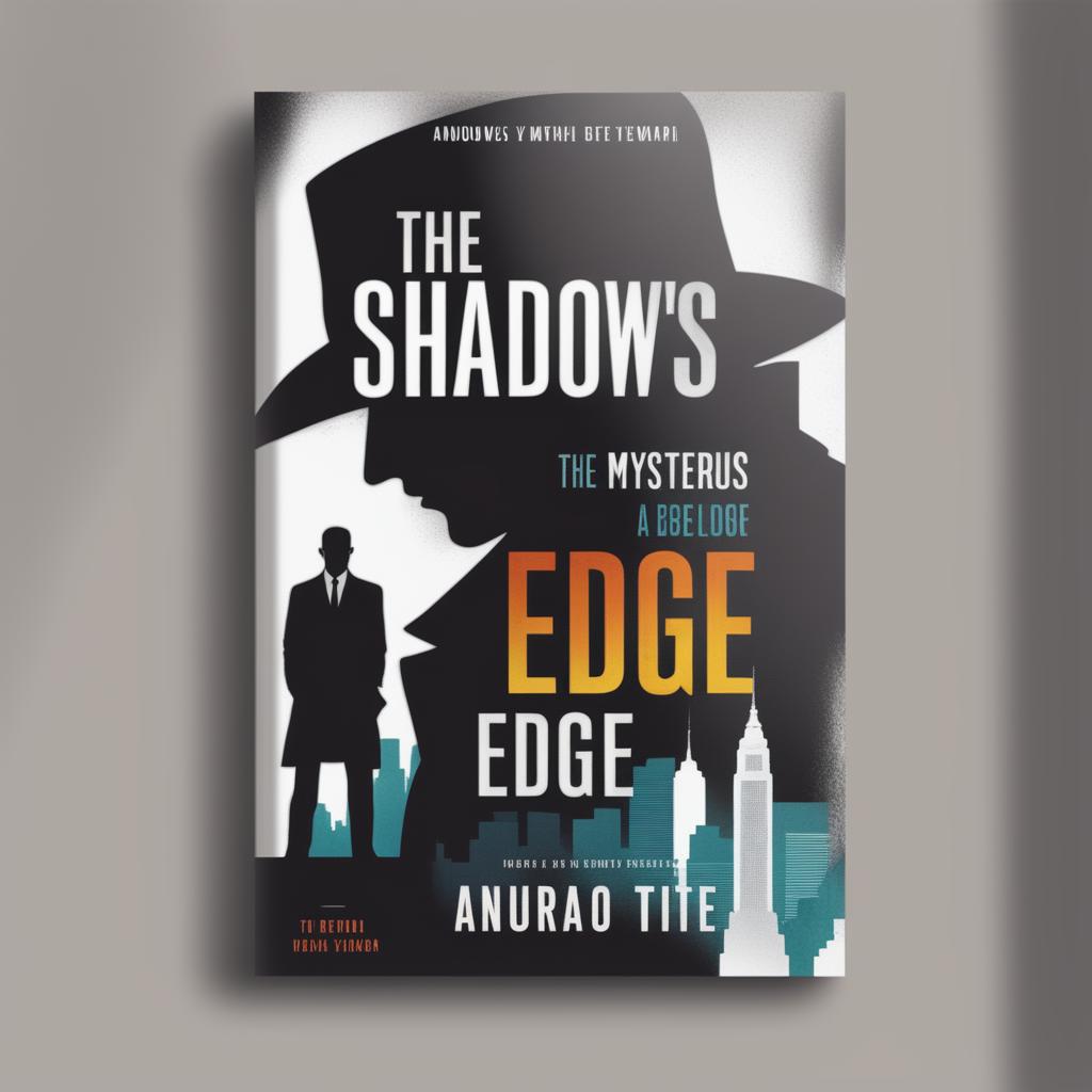 Design a mysterious book cover for 'The Shadow's Edge' by Anurag Tiwari, featuring a dark figure with glowing eyes, a night cityscape, and the tagline: 'Shadows hide but also reveal the truth