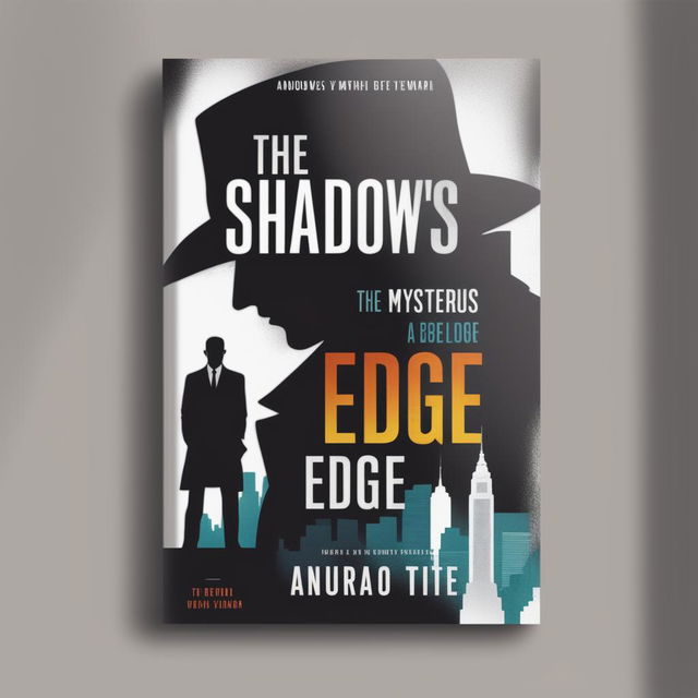 Design a mysterious book cover for 'The Shadow's Edge' by Anurag Tiwari, featuring a dark figure with glowing eyes, a night cityscape, and the tagline: 'Shadows hide but also reveal the truth