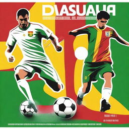 A vibrant and energetic poster announcing a soccer match between the national teams of Basque Country and Catalonia