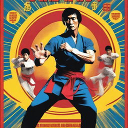 Create a movie poster for a 1980s kung fu movie called 'Brentwood Paul: Way of the Gong Knuckle'