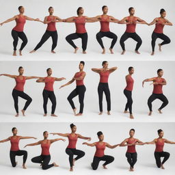 Collection of diverse human poses referencing the Atlas pose, including standing, sitting, bending, and stretching.