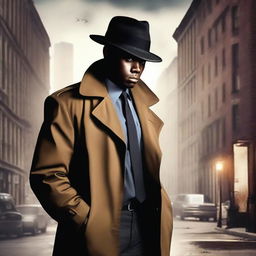 Create a book cover for a new detective series novel featuring a black man named Detective Gates