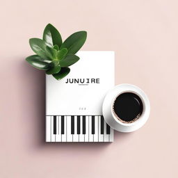 A book cover featuring a picture of a MIDI keyboard, a plant, and a cup of coffee