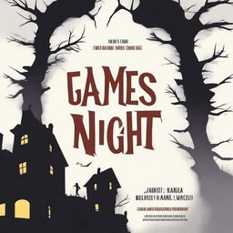 Design a front cover for a horror story titled 'Games Night'