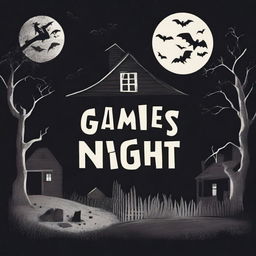 Design a front cover for a horror story titled 'Games Night'