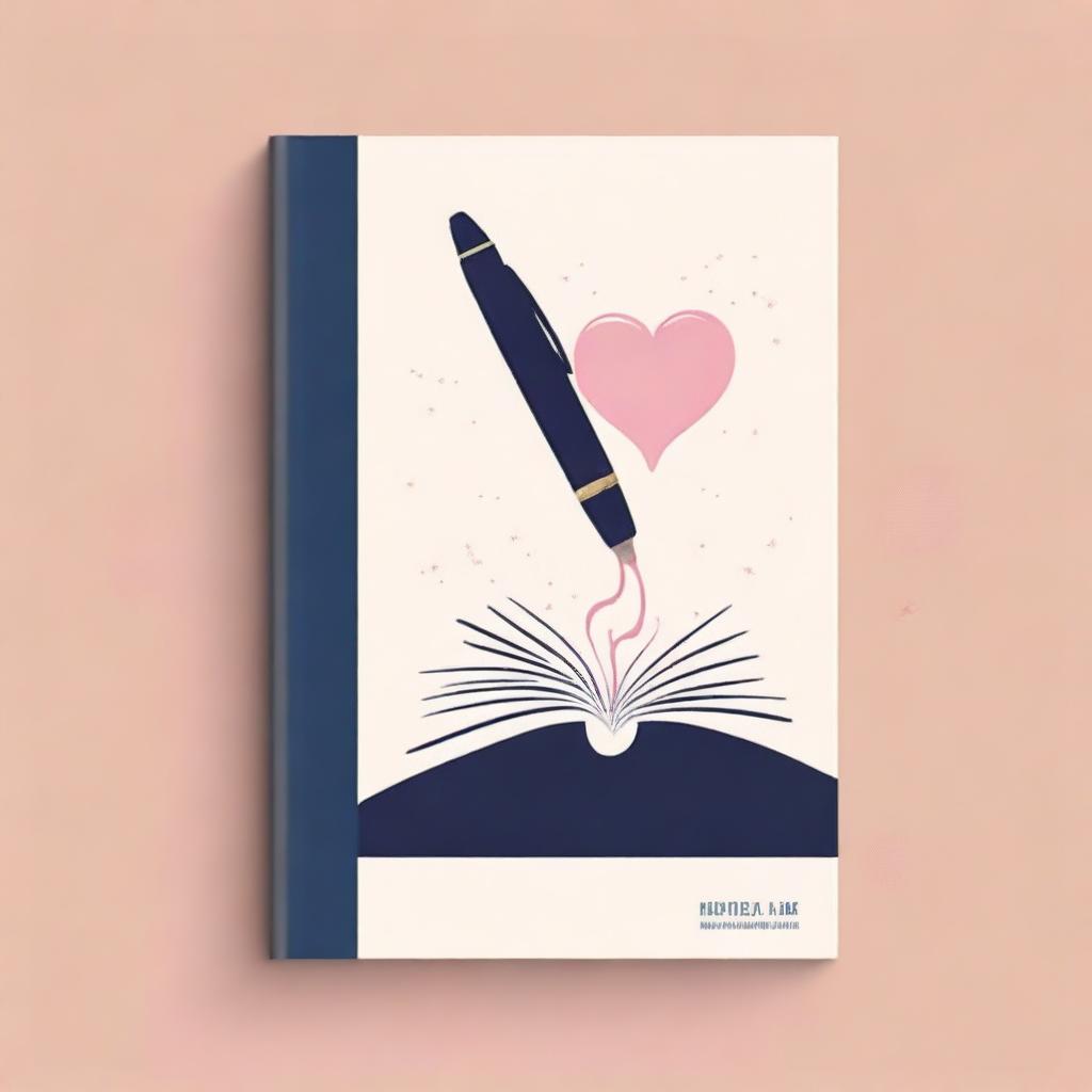 Create an out-of-the-box and aesthetic book cover featuring an image of a pen and a book