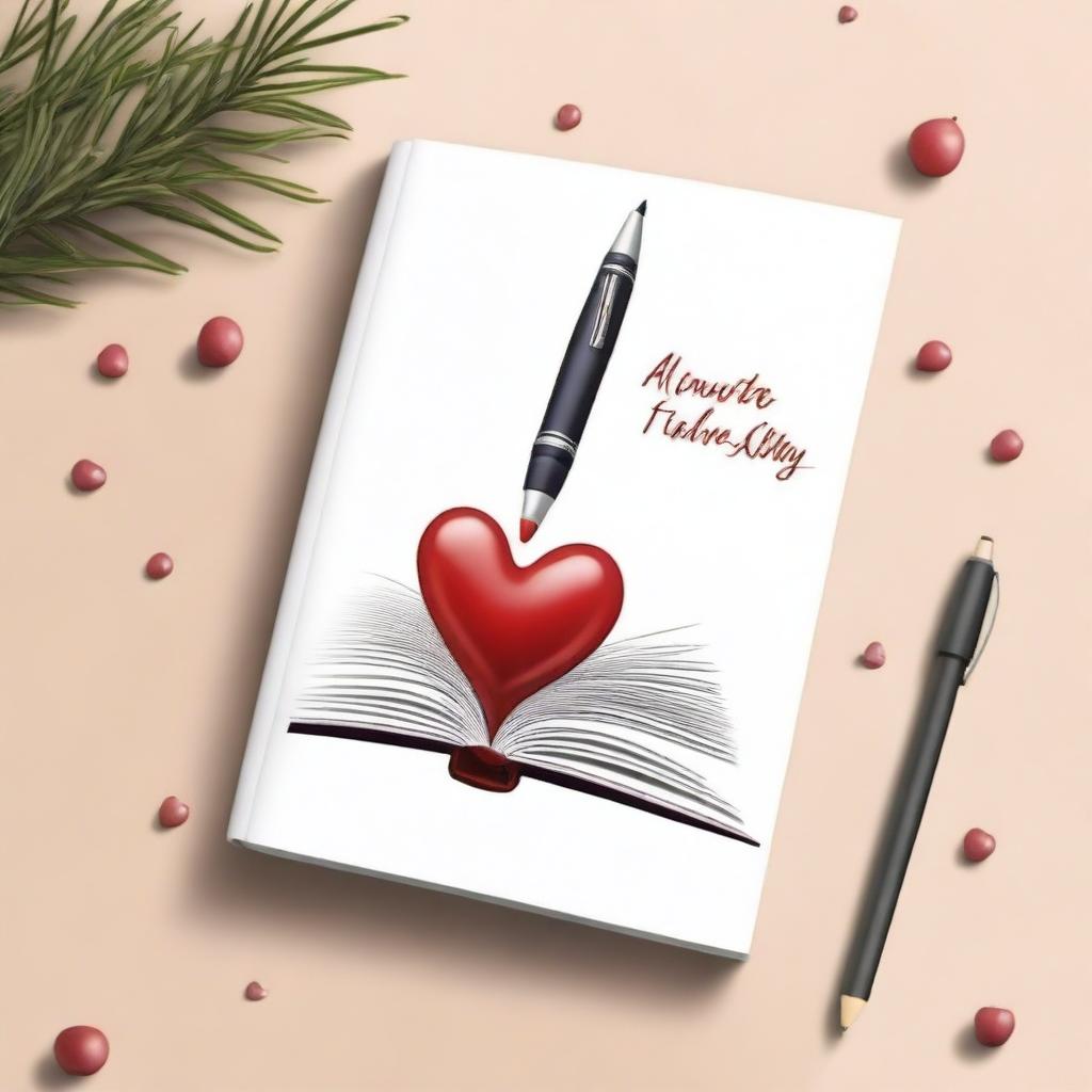 Create an out-of-the-box and aesthetic book cover featuring an image of a pen and a book