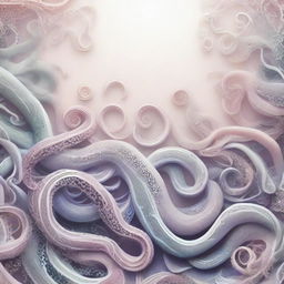 A mesmerizing scene featuring ten thousand tiny tentacles, intricately intertwined and forming a beautiful, organic pattern