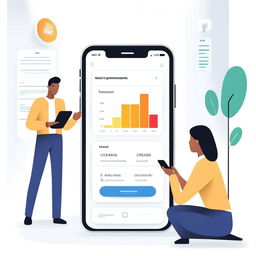 An illustration showcasing the first release of the orders functionality in an internet banking app designed for companies