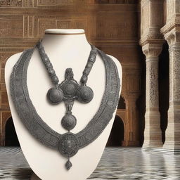 An image titled 'Kalung Kuno dari Seville' featuring an ancient necklace from Seville