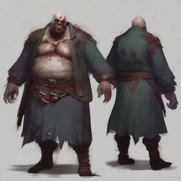 Create a detailed image of a DnD character who is a zombie of the late Lord Zitas