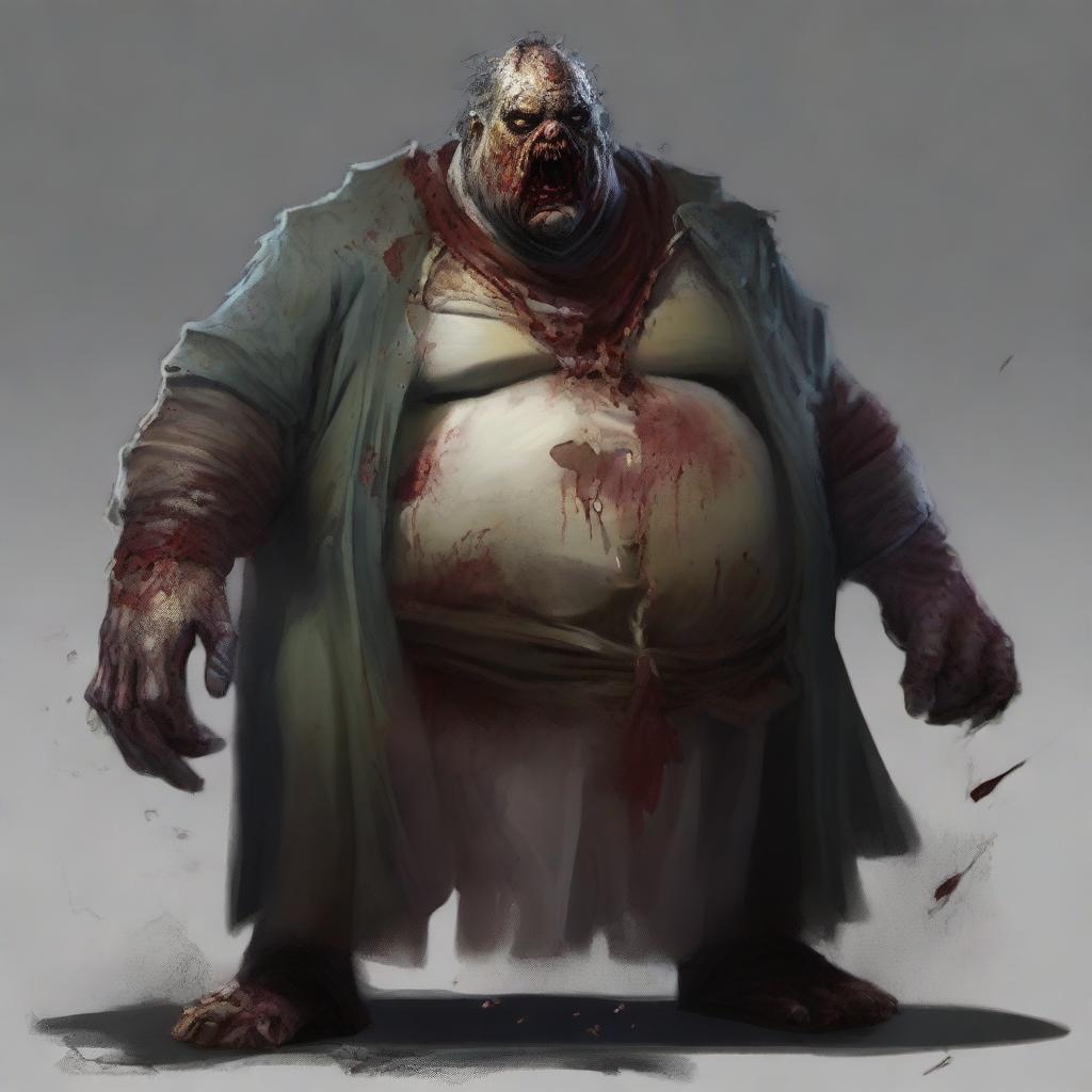 Create a detailed image of a DnD character who is a zombie of the late Lord Zitas