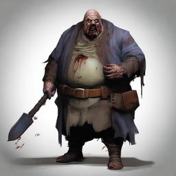 Create a detailed image of a DnD character who is a zombie of the late Lord Zitas