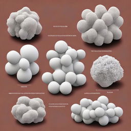 A detailed scientific illustration showcasing the structure of small pore zeolites and their adsorption properties