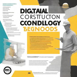 Design a book cover for 'Digital Construction Technology Tools: A Beginner's Guide'