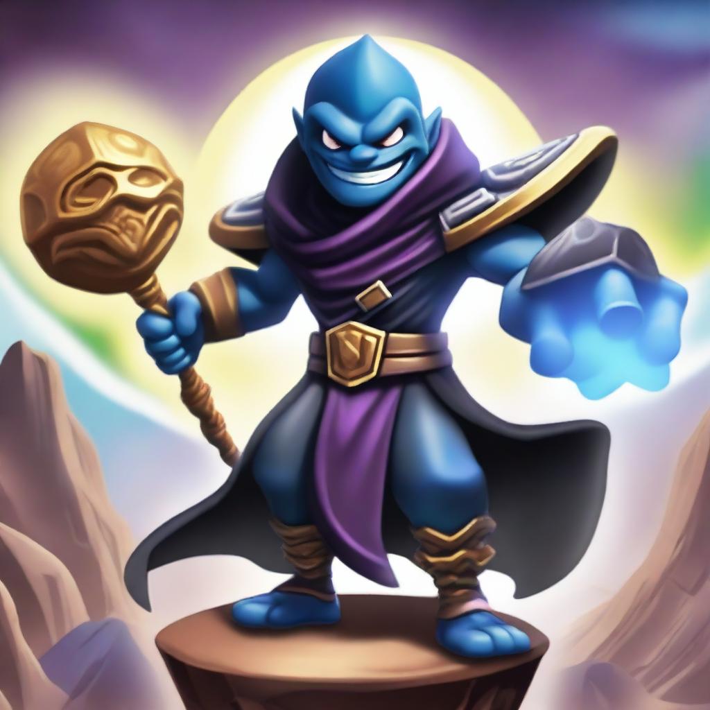 A detailed illustration of Kaos, the main antagonist from the Skylanders series