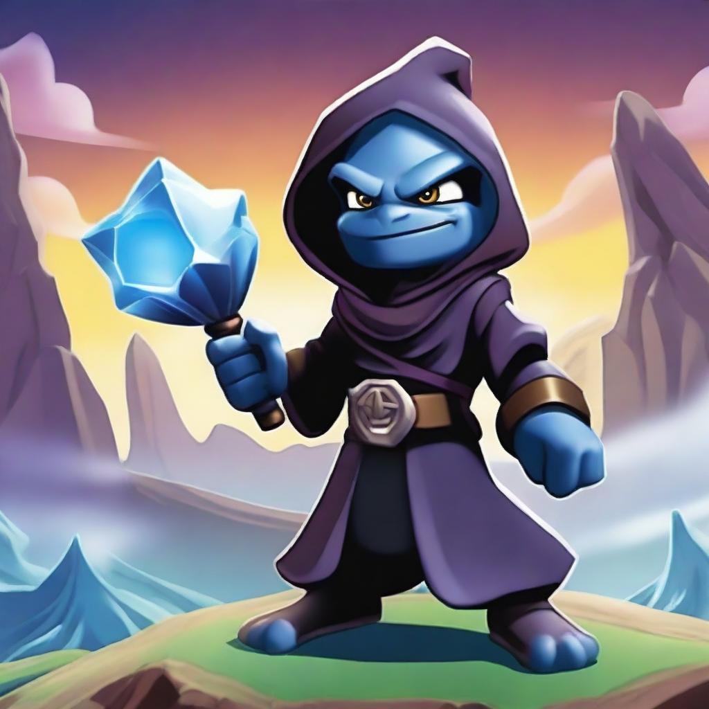 A detailed illustration of Kaos, the main antagonist from the Skylanders series