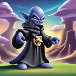 A detailed illustration of Kaos, the main antagonist from the Skylanders series