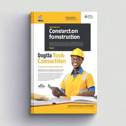 Design a book cover titled 'Digital Tools for Construction: A Beginner's Guide' with authors Goodluck Eromonsele and Daniel Elamah