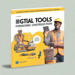 Design a book cover titled 'Digital Tools for Construction: A Beginner's Guide' with authors Goodluck Eromonsele and Daniel Elamah