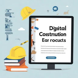 Design a book cover titled 'Digital Tools for Construction: A Beginner's Guide' with authors Goodluck Eromonsele and Daniel Elamah