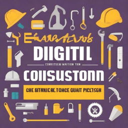 Design a book cover titled 'Digital Tools for Construction: A Beginner's Guide' with authors Goodluck Eromonsele and Daniel Elamah