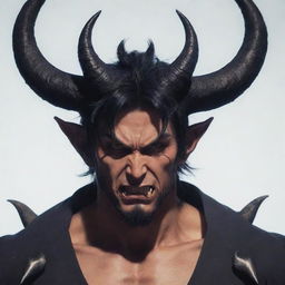 A male anime-style demon with menacing horns