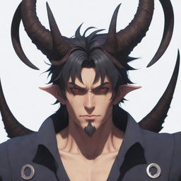 A male anime-style demon with menacing horns